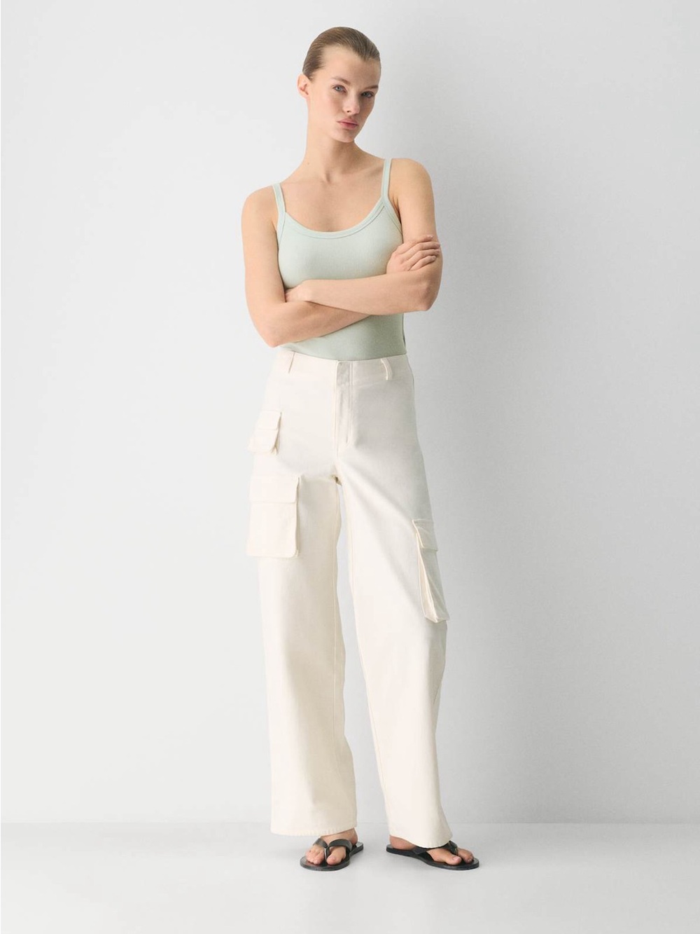 Aritzia Wilfred Free Picture Cargo Pants Light Birch Womens Size 8